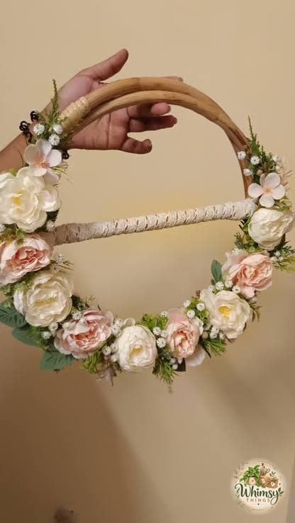 Blush Peony Cane Hoop Bouquet