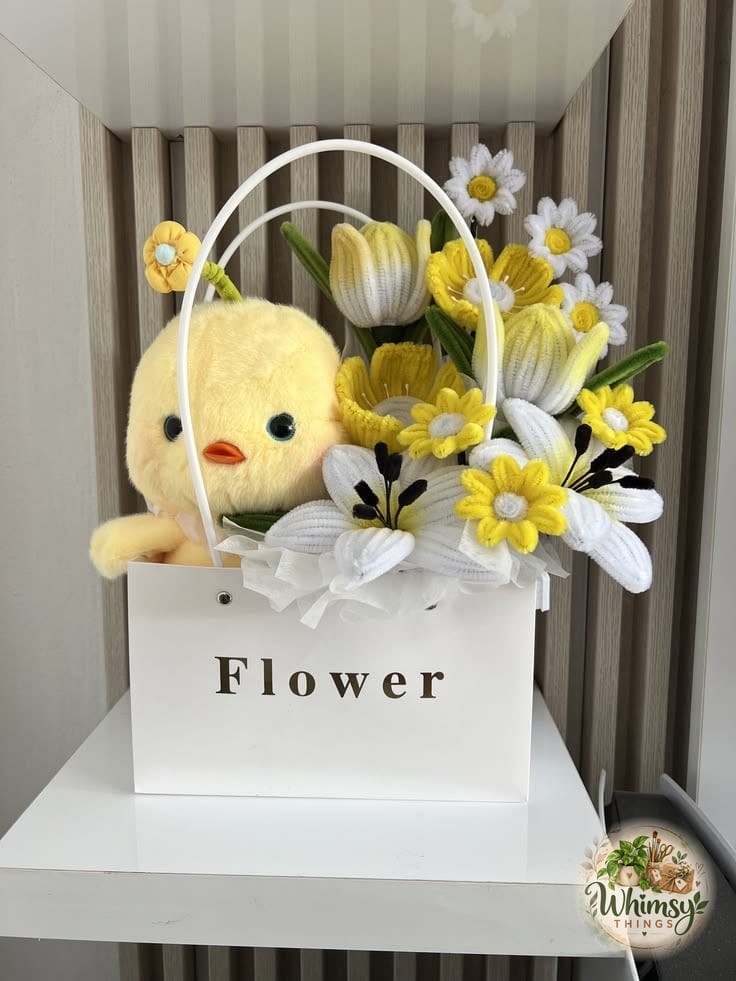 Chick & Tulip Flower Basket