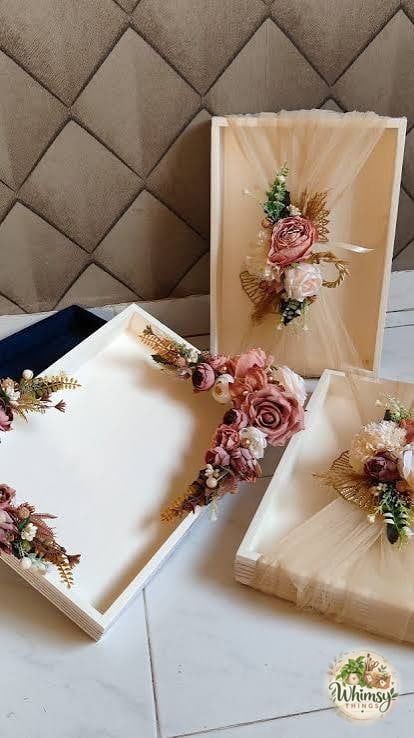 Dusky Rose Tulle Trays