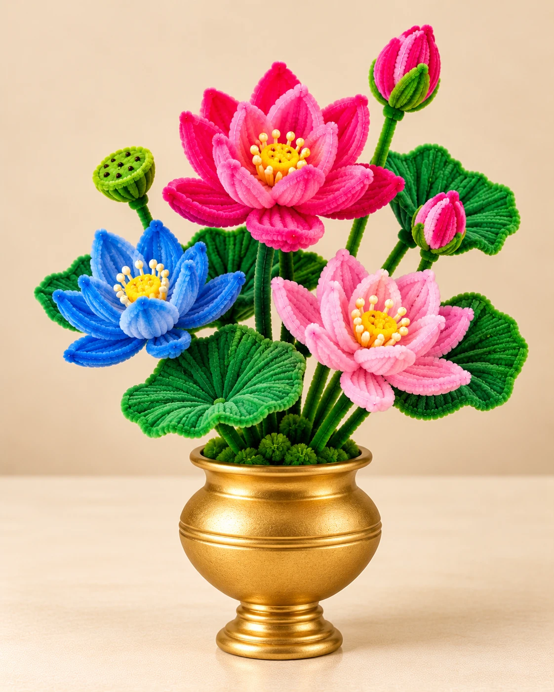 Peacock Lotus Urn