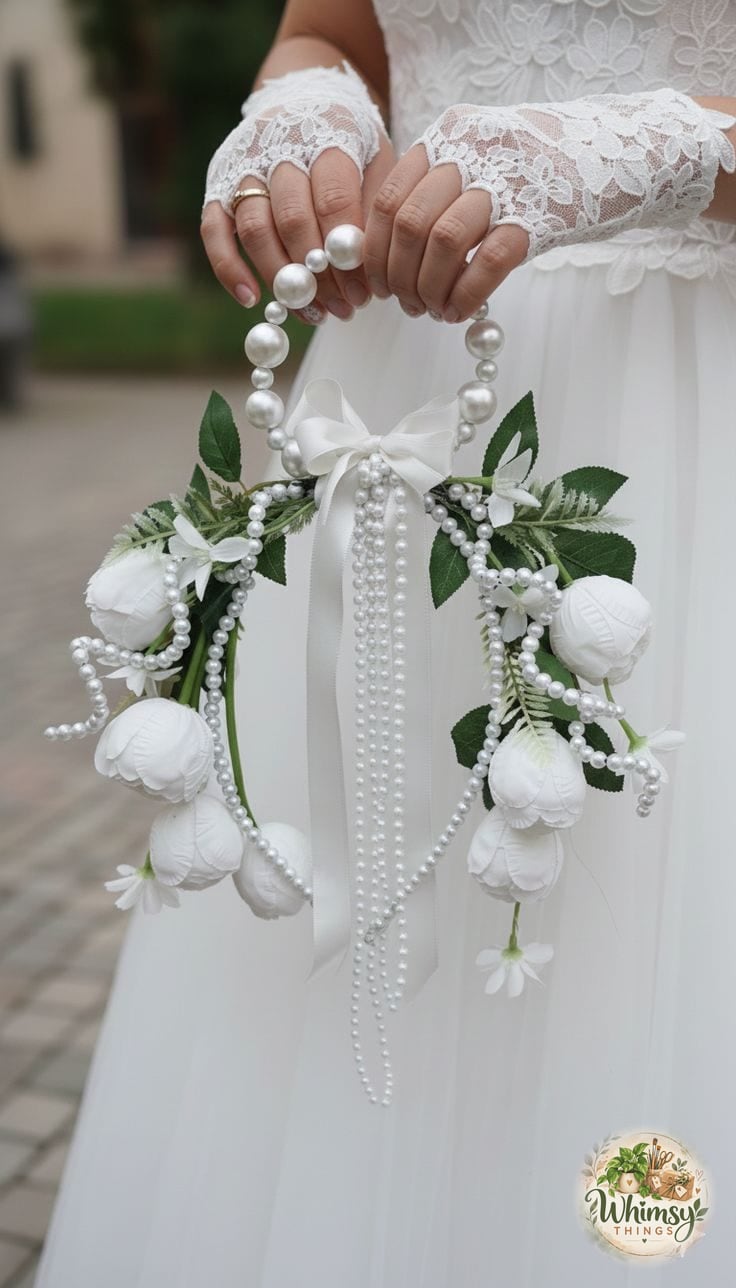 Pearl Hoop Peony Bouquet
