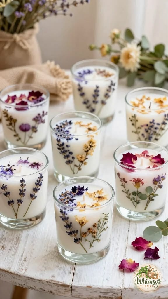 Pressed Wildflower Votives