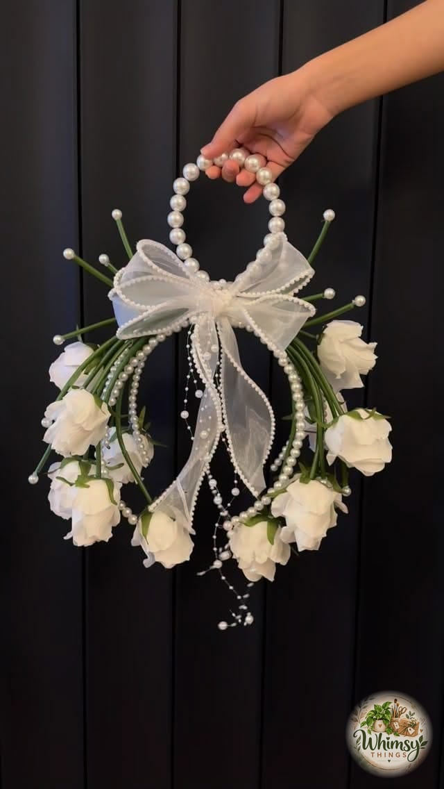 White Rose Pearl Wreath