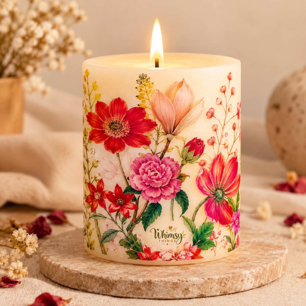 Wildflower Garden Pillar Candle